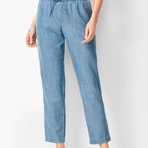 TALBOTS CHAMBRAY CROP PANT